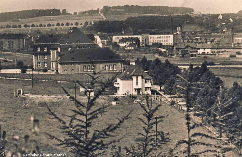 Blick vom Stadtwald zum Gymnasium Vohwinkel und Zur Waldkampfbahn 1939 (Sammlung Frank Werner)