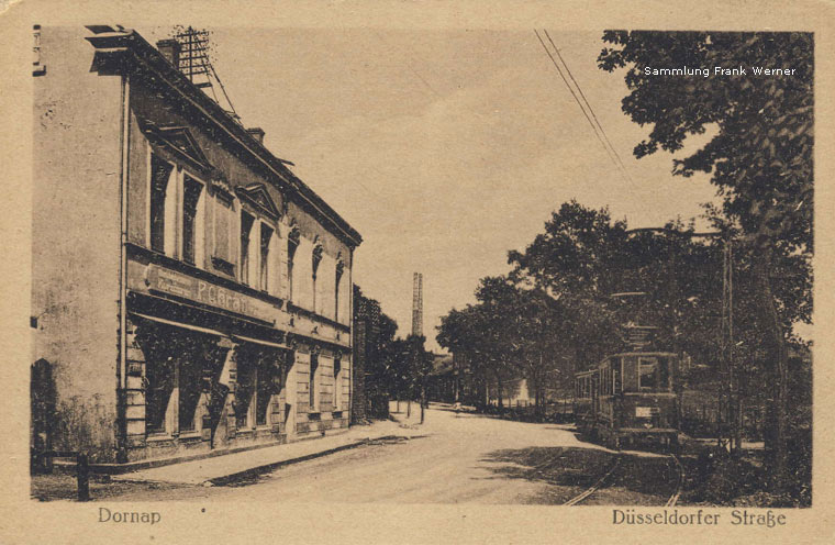 Die Düsseldorfer Straße in Dornap auf einer Postkarte um 1910 bis 1912 (Sammlung Frank Werner)