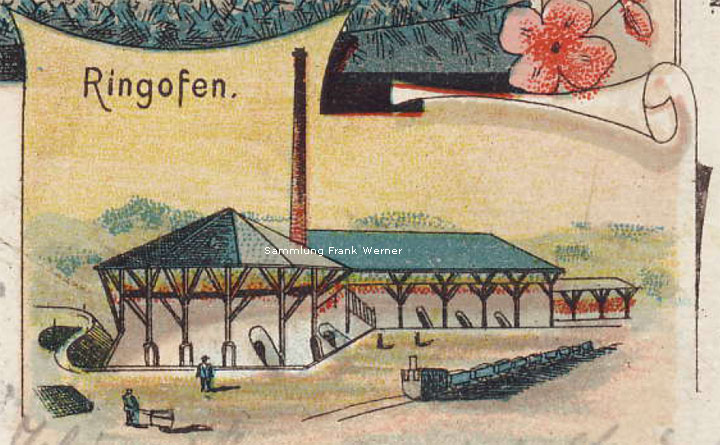 Ringofen in Dornap auf einer Postkarte aus dem Jahr 1900 (Sammlung Frank Werner)