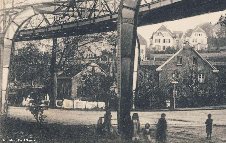Die Landstrecke der Schwebebahn an der Grotenbeck 1911 - Ausschnitt (Sammlung Frank Werner)