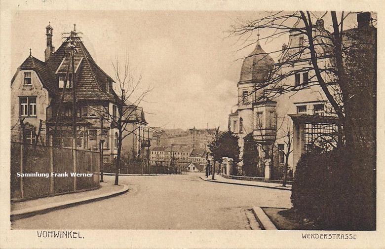 Werderstraße in Vohwinkel auf einer Postkarte von 1930 (Sammlung Frank Werner)