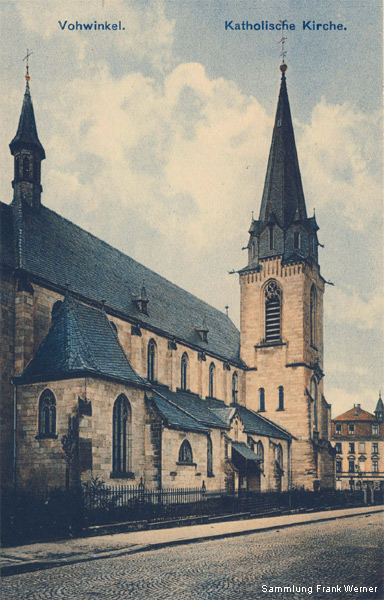 Die Katholische Kirche in Vohwinkel auf einer Postkarte um 1910 (Sammlung Frank Werner)