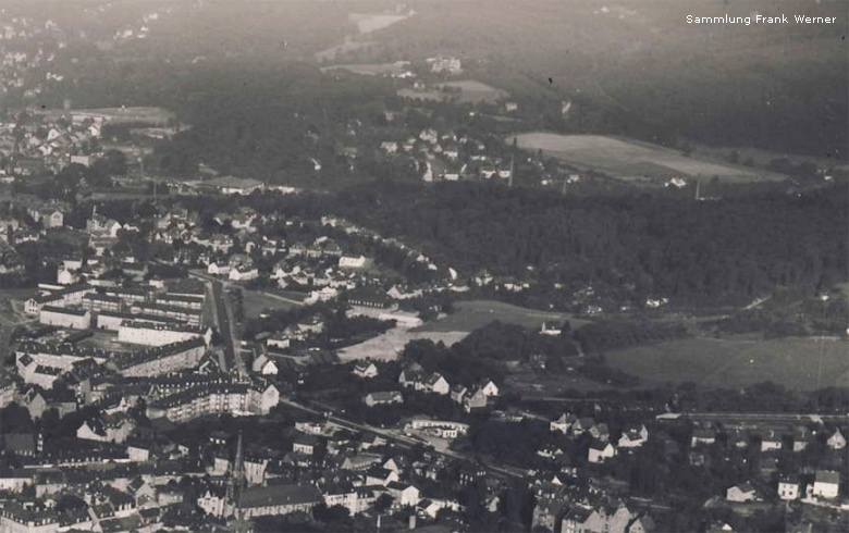 Vohwinkel auf einem Luftbild 1955/56 (Sammlung Frank Werner)