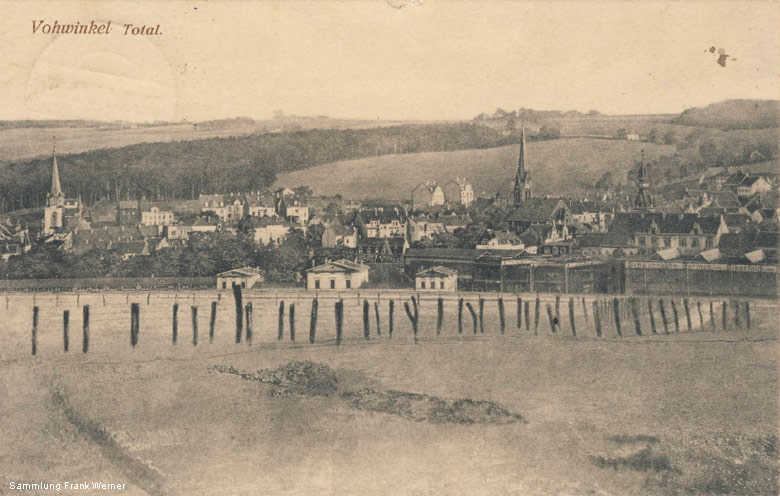 Blick vom Osterholz auf Vohwinkel auf einer Postkarte von 1914 (Sammlung Frank Werner)