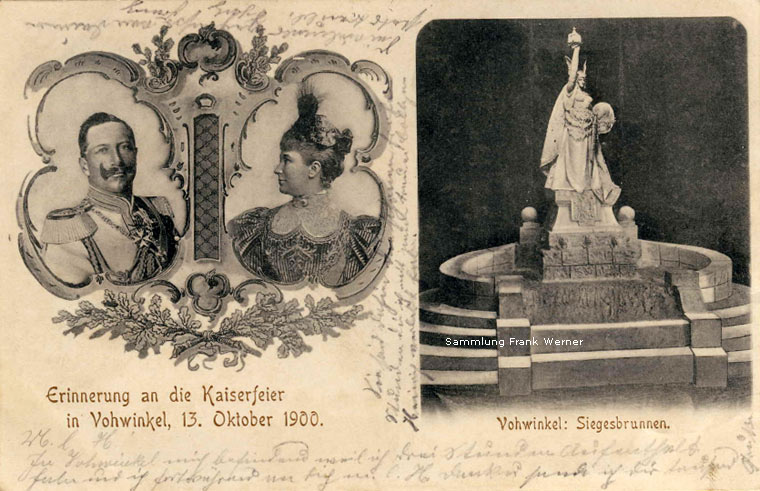 Gedenkpostkarte von 1900 zum Kaiserbesuch (Sammlung Frank Werner)