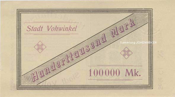 Notgeld Vohwinkel Hunderttausend Mark