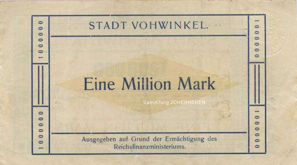 Notgeld Vohwinkel Eine Million Mark