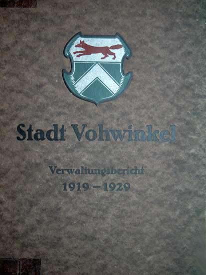 Das Vohwinkeler Wappen auf dem Verwaltungsbericht der Stadt Vohwinkel von 1929
