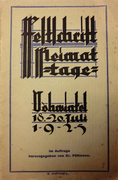 Festschrift Heimattage Vohwinkel 18.-20. Juli 1925