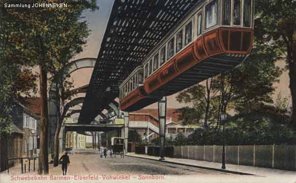 Schwebebahn bei Bruch um die Jahrhundertwende (Sammlung Udo Johenneken)