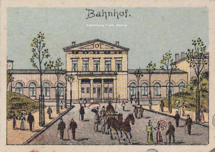 Der alte Bahnhof Vohwinkel auf einer Postkarte von 1899 - Ausschnitt (Sammlung Frank Werner)