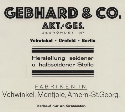 Werbeanzeige Gebhard und Co. Akt-Ges.aus dem Jahr 1927
